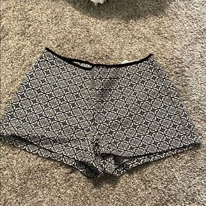 Black and White Patterned Shorts